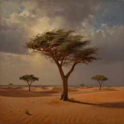 a painting of oasis, dramatic lighting, wind