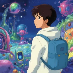 a space traveller exploring a psychedelic alien world, by takehiko inoue and kim jung gi and hiroya oku, by thomas kinkade and greg rutkowski and ilya kuvshinov, masterpiece illustration, ultrarealistic, perfect face and anatomy, golden ratio