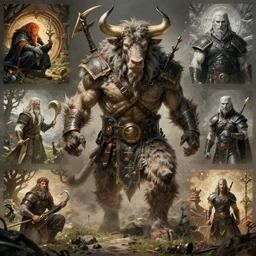 bull headed warrior, minotaur concept art, beksinski, wayne barlowe, adrian smith fantasy art, the hobbit art, lord of the ring art, the witcher concept art, trending on artstation, game of throne art