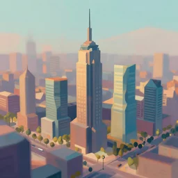 low poly city