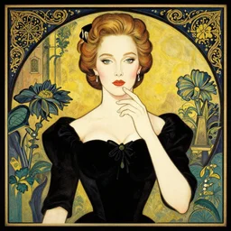 meryl streep as the french lieutenant's woman, mucha style,