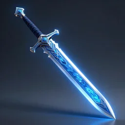 professional concept art of a futuristic sword, super detailed, intricate, neon light blue color, dramatic light, weapon studio, trending on artstation 8 k hd