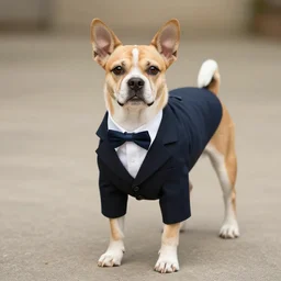a dog in a suit