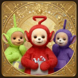 teletubbies character portrait, intricate, elegant, highly detailed, digital painting, artstation, concept art, smooth, sharp focus, illustration, art by artgerm and greg rutkowski and alphonse mucha