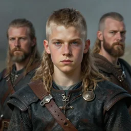 portrait of a handsome young viking boy, art by lixin yin and denys tsiperko and bogdan rezunenko, hyperrealism, fantasy art
