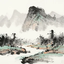 zen, landscape, ink calligraphy