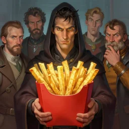 close up sci - fi frylock, french fry wizard red box, centered, digital painting, smooth, sharp focus, illustration, artgerm, tomasz alen kopera, peter mohrbacher, donato giancola, joseph christian leyendecker, wlop, frank frazetta