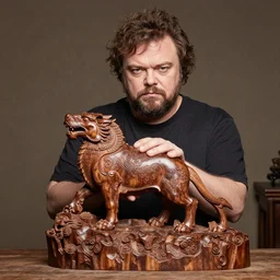 jack black wood carving from a chinese master
