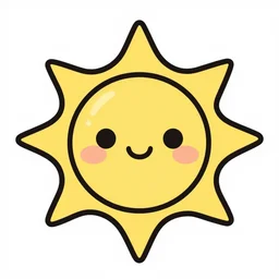 vector artwork of a kawaii sun