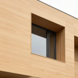 modern wooden building close up view