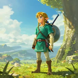 ocarina of time, in the style of breath of the wild, trending on artstation