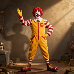 Gigachad dressed as Ronald McDonald