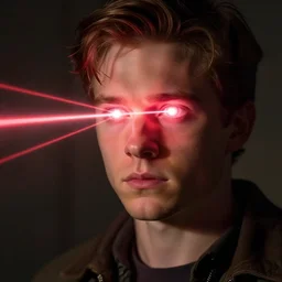 eric garland shooting lasers out of his eyes like the boys on hbo on amazon. vfx action movie.