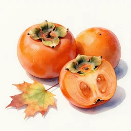autumn persimmon watercolor by arti chauhan trending on artstation