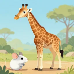 a photo of a mouse giraffe hybrid