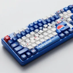 a mechanical keyboard design inspired by pepsi