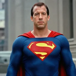 film still of vin diesel as superman, film grain