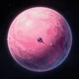 dyson sphere program pink planet, concept art, water paint
