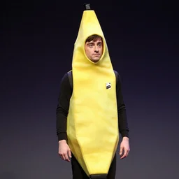 daniel radcliffe in a banana costume, posing on a stage, ultra details, photo, 8 k