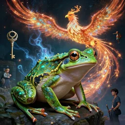 beautiful woma - frog, intricate lights, phoenix, bio luminescent, plasma, by ruan jia and artgerm and range murata and wlop and ross tran and william - adolphe bouguereau and beeple. key art. fantasy illustration. award winning, artstation, intricate details, realistic, hyperdetailed, 8 k resolution.