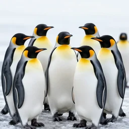 a group of penguins with human semblances