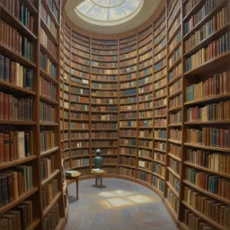 a huge library of works made with the use of artificial intelligence. oil in painting. futuristic.