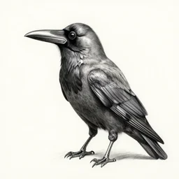 a elegant crow with metal features, pencil and ink, very detailed, jonathan pointer, janie penny, david finch,