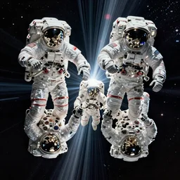 astronauts astronauts on top of each other in dark and void underwater - complex and hyperdetailed suit. reflection and dispersion materials. rays and dispersion of light. volumetric light. 5 0 mm, f / 3 2. noise film photo. flash photography. ultra realistic. poster by wayne barlowe, hajime sorayama aaron horkey, craig mullins. dark key.