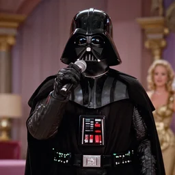 film still of Darth Vader singing Diamonds Are a Girl's Best Friend in the movie Gentlemen Prefer Blondes, 4k