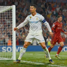 fantastic oil painting of christiano ronaldo makin his last goal, fantasy, intricate, very very beautiful, elegant, highly detailed, digital painting, artstation, concept art, smooth, sharp focus, illustration, art by artgerm and greg rutkowski and alphonse mucha