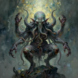 a beautiful artwork of cthulhu by Boris Groh, featured on artstation