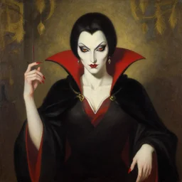 an evil vampire. ayami kojima, classical, painting.