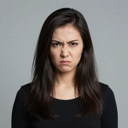 beautiful studio portrait photograph of a angry person