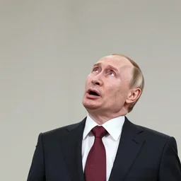 vladimir putin freaked out, gasp, looking to sky, by donato giancola and greg rutkowski and wayne barlow and zdzisław beksinski, realistic face, digital art