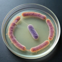 bacterial growth in a giant petri dish, photograph
