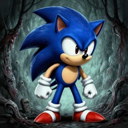 horrifying image of sonic the hedgehog drawn by junji ito, horror art, very detailed art, junji ito, zdislav beksinski