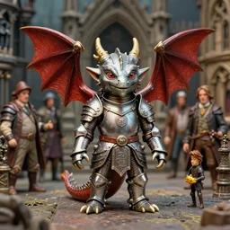 zoomed portrait of tin toy goblin dragons wearing armour in victorian london, nicoletta ceccoli, mark ryden, lostfish, hyung tae, frank frazetta, depth of field, detailed and intricate gothic environment, 8 k resolution, hyperrealistic, octane render
