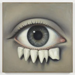 eye for an eye, teeth for a teeth. painting by olexandr archipenko
