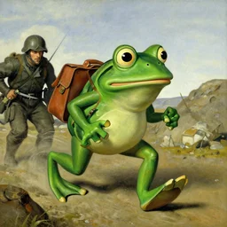 pepe the frog returning from war by norman rockwell