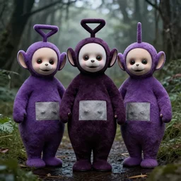 gothic teletubbies. disturbing. folk horror