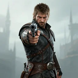 todd howard pointing a gun towards the camera and forcing you to buy skyrim, threatening, sharp, cinematic, colorful, digital, neon, bright, cyberpunk, blade runner 2 0 4 9, realism, bold