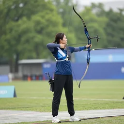 full body photo of a female archer