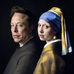 Elon Musk as the girl with the pearl earring