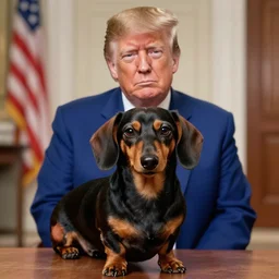 Dachshund as Donald Trump