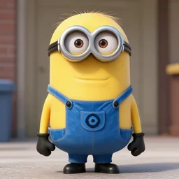 trump as a minion wearing a prison jumpsuit