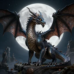 a potrait of a fantasy moon dragon, dragon, fine details. night setting. realistic shaded lighting poster by ilya kuvshinov katsuhiro, artgerm, jeremy lipkin and michael garmash, unreal engine, radiant light, detailed and intricate environment