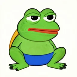 a draw of pepe the frog cringing
