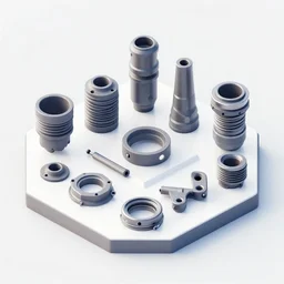 Isometric 3d octane render of Car Parts