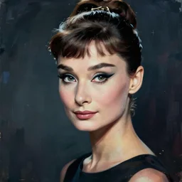 portrait of cyberpunk audrey hepburn by egon schiele in the style of greg rutkowski
