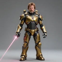 Walter White firing lasers from his cybernetic battle armor, highly detailed, centered, concept art, 8k octane render